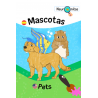 Tarjetas para colorear mascotas, en español e inglés