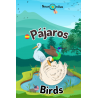 Tarjetas para colorear pájaros, en español e inglés